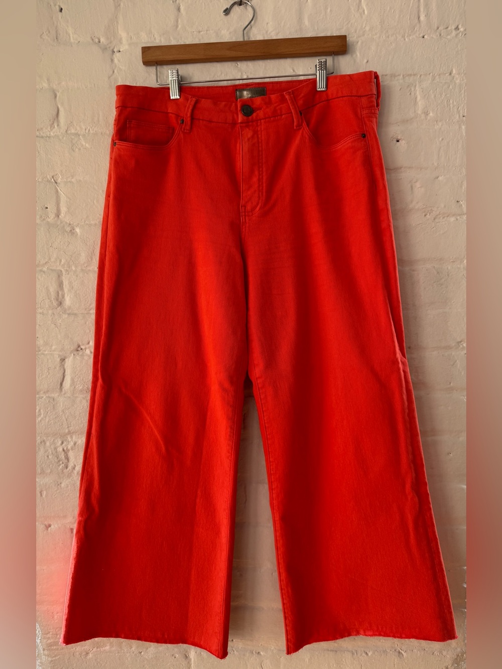 KUT from the Kloth Meg High Rise Wide Leg Jeans Orange Size 12